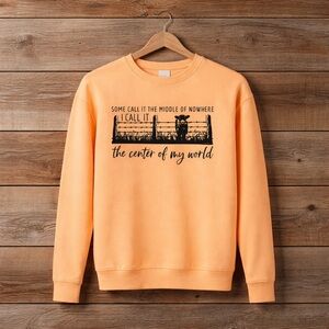 Crewneck Sweatshirt - The Center of My World | Cattle Farm Rancher's Crewneck